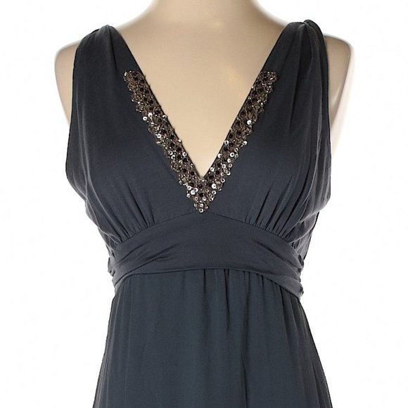 Velvet Dresses & Skirts - $150 🍒3/$30 Slate Blue Grey Sequins Embellished V Neck Stretchy Jersey Dress